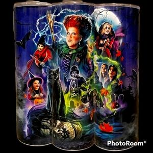 Hocus Pocus 20 oz stainless steel tumbler with straw and straw cleaner